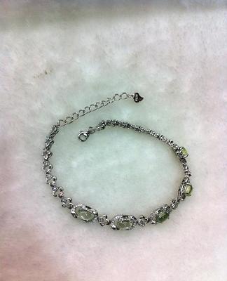 天然葡萄石手鏈 925銀鑲嵌，珠寶首飾批發與訂做優選